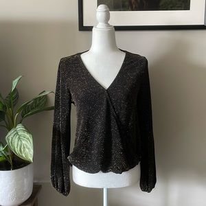 Gold-Specked Surplice Top